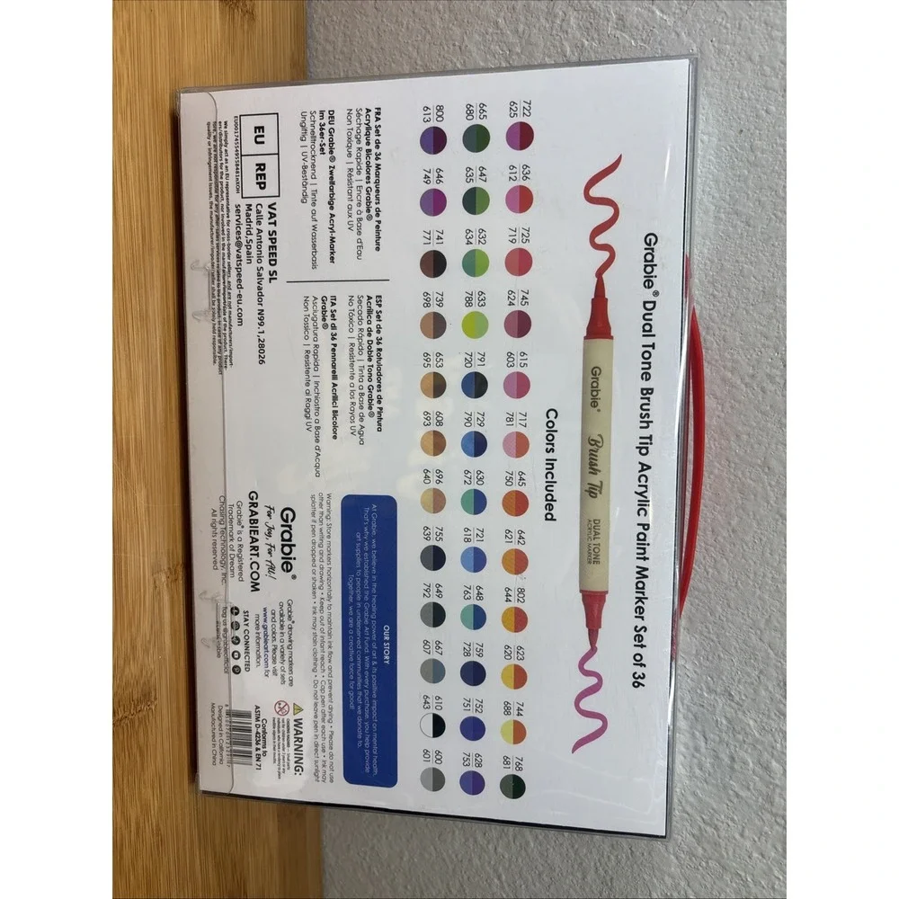 Grabie 72 Colors Acrylic Paint Markers, 36 Pack Dual Tip Soft Brush